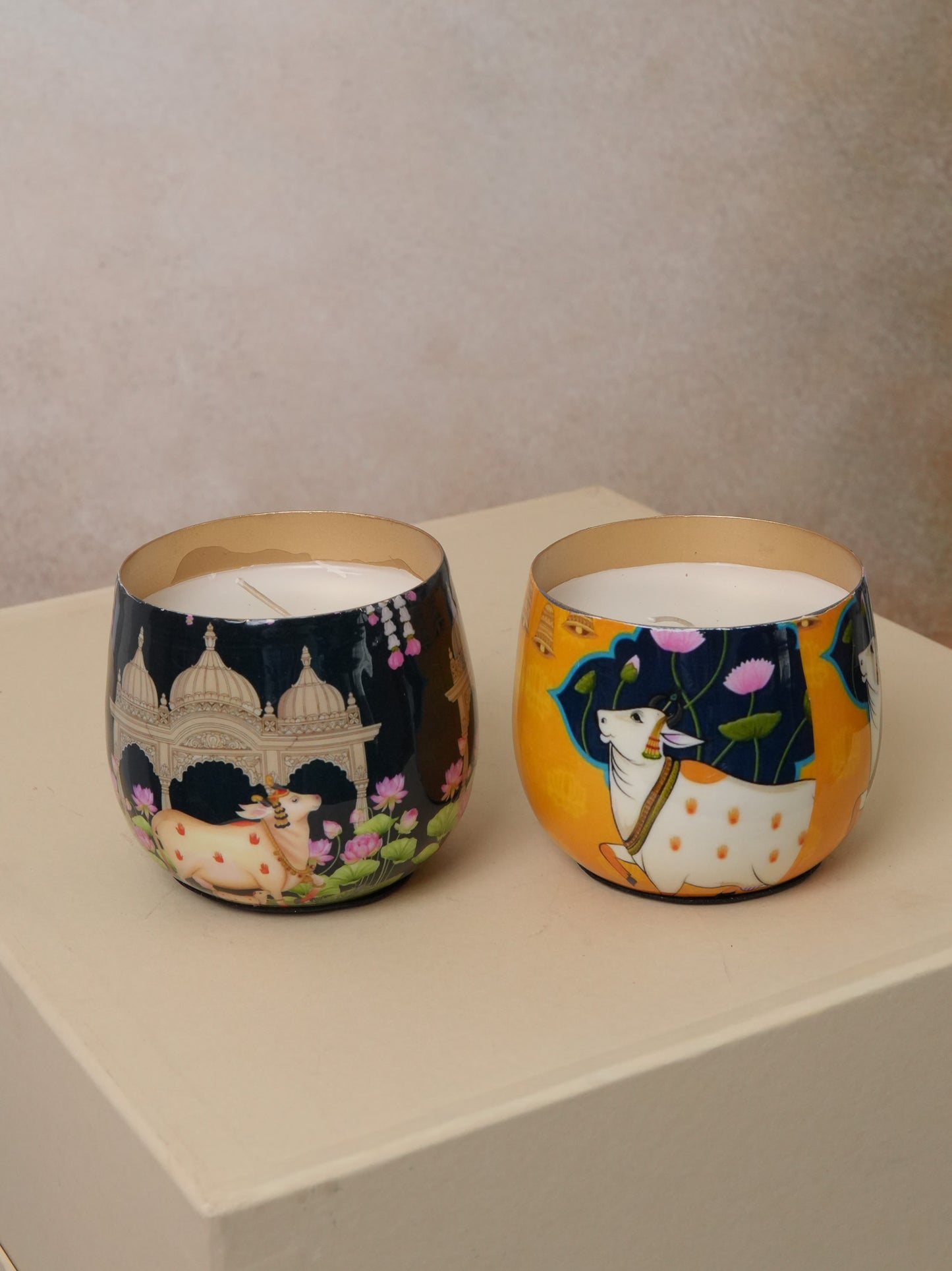 Pichwai Candle Jars