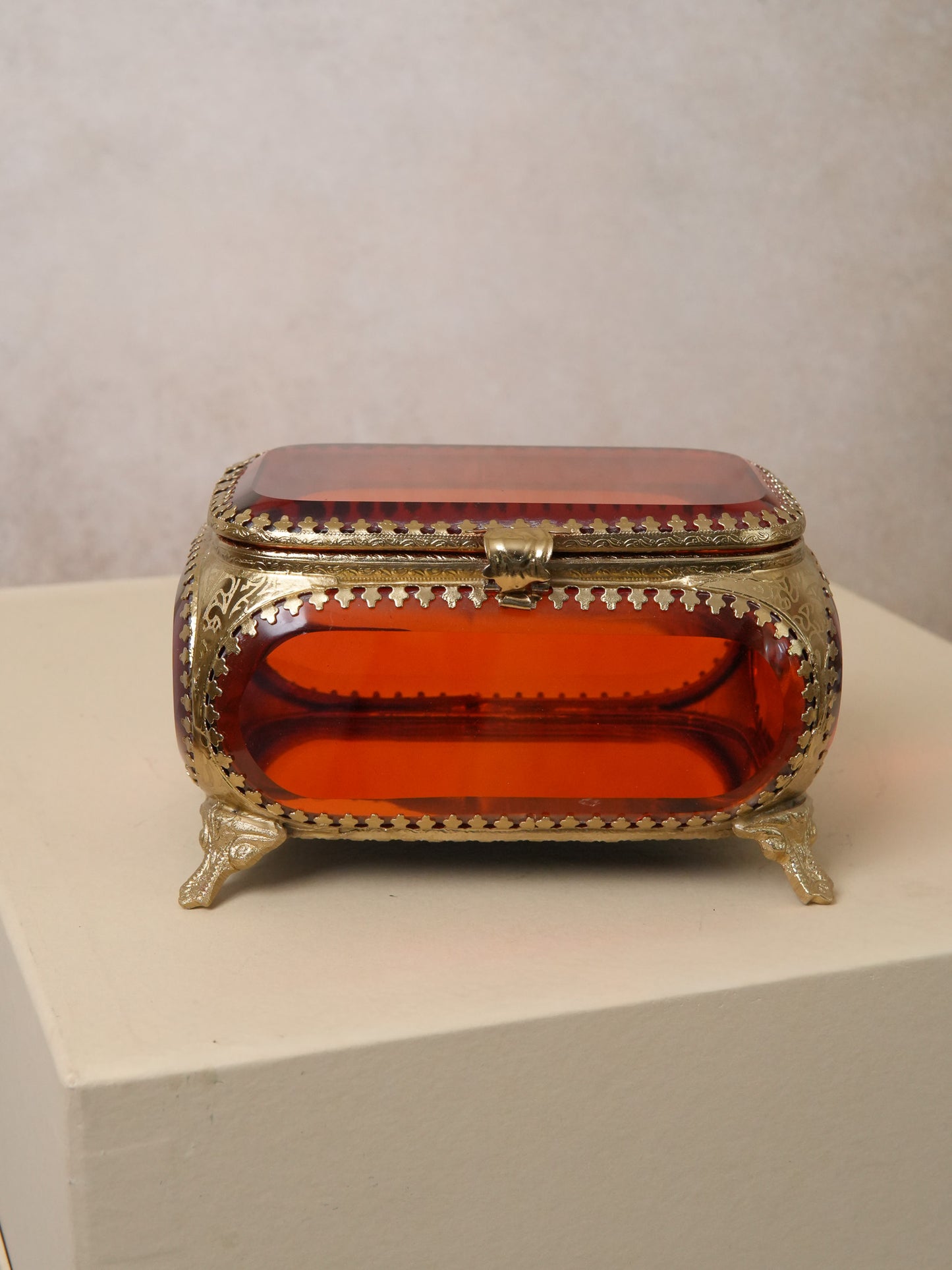 Beveled brass boxes
