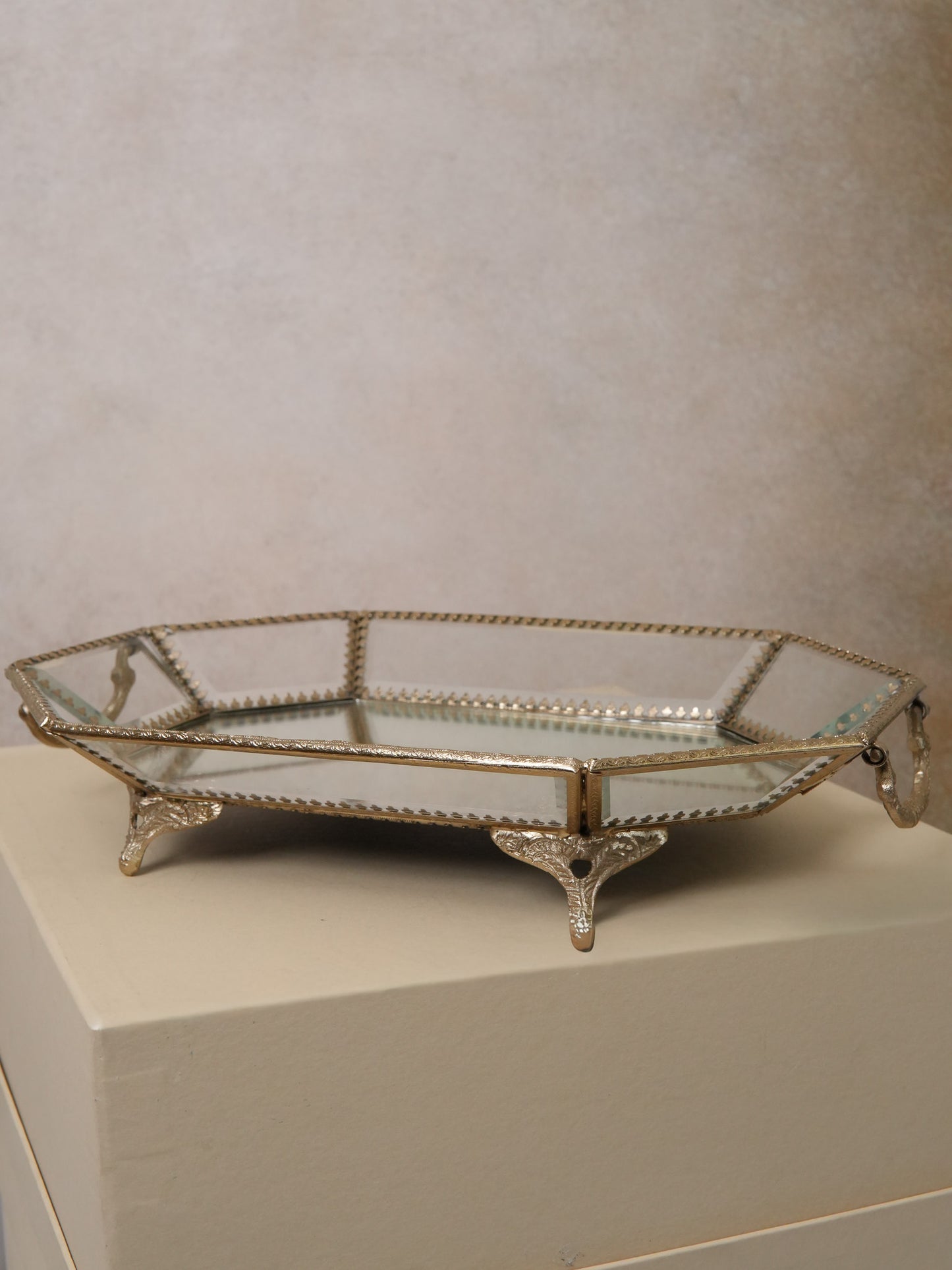 Pure brass glass tray