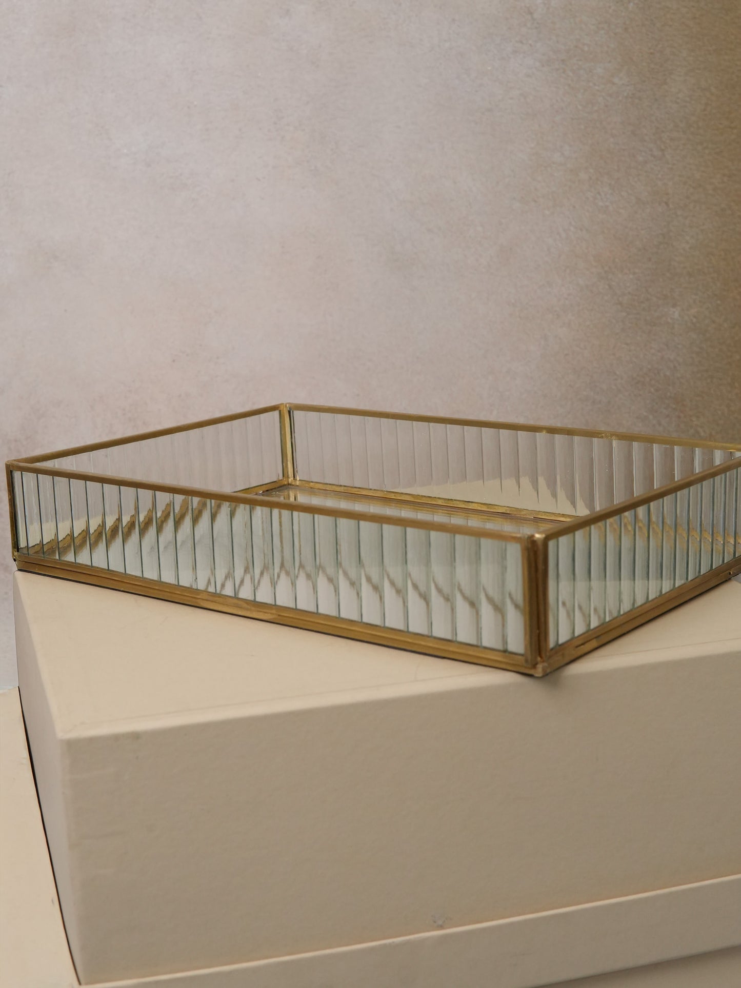 Fluted Glass Tray for Multi Uses