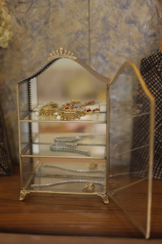 Glass Brass Cabinet