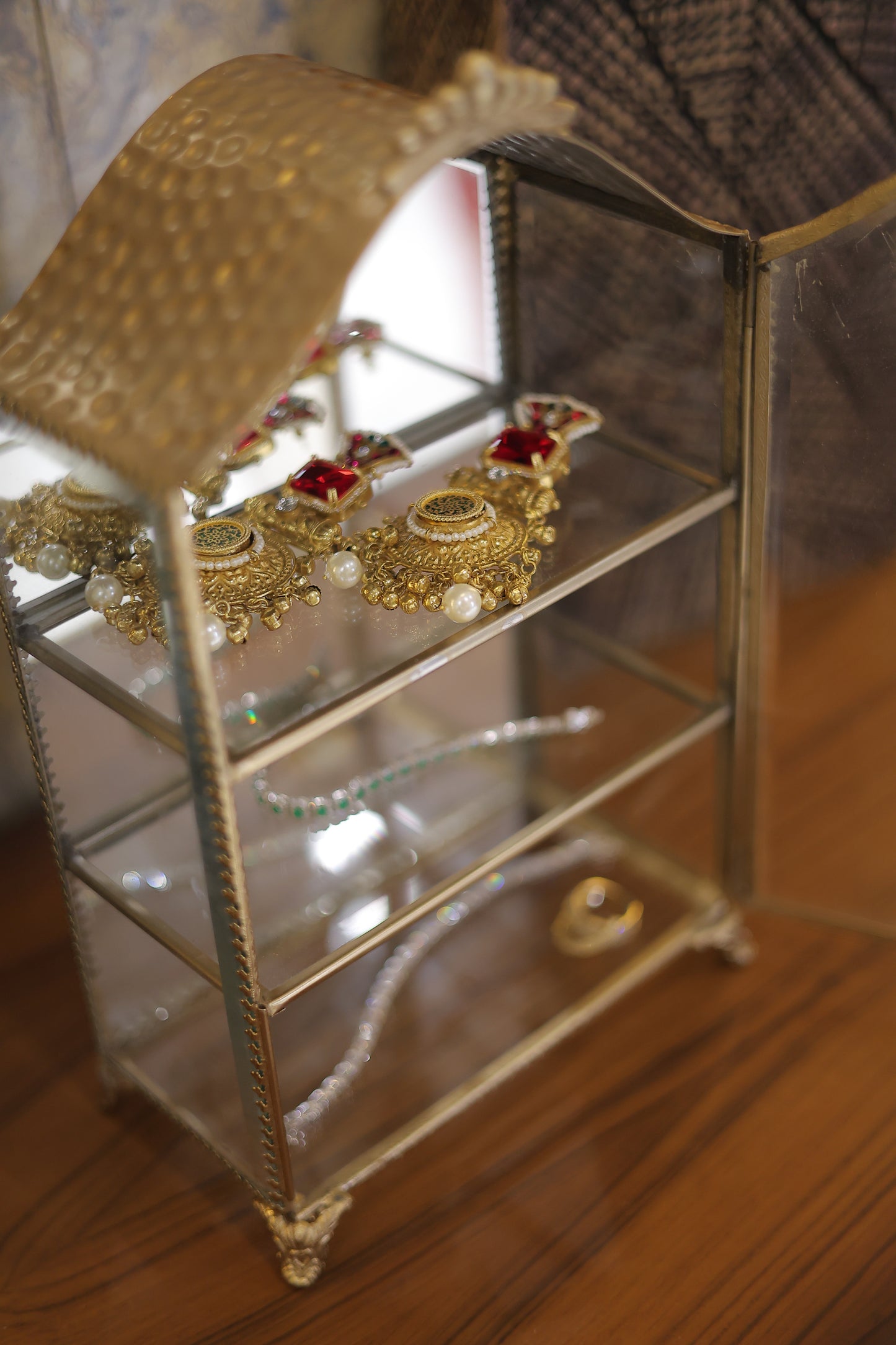 Glass Brass Cabinet
