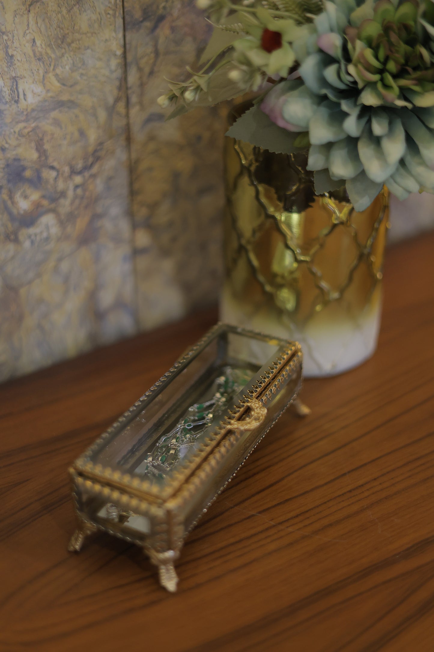 Brass Glass Long Box