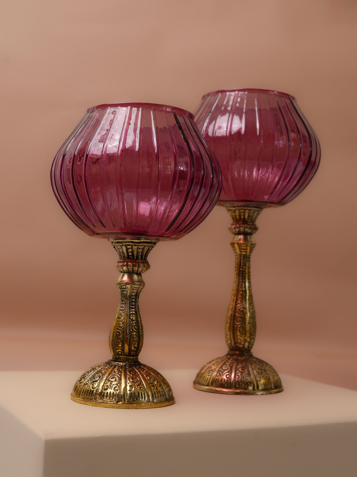 Glass candle holder and decorative
