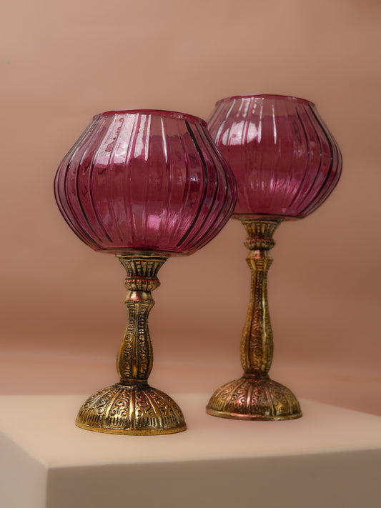 Glass candle holder and decorative