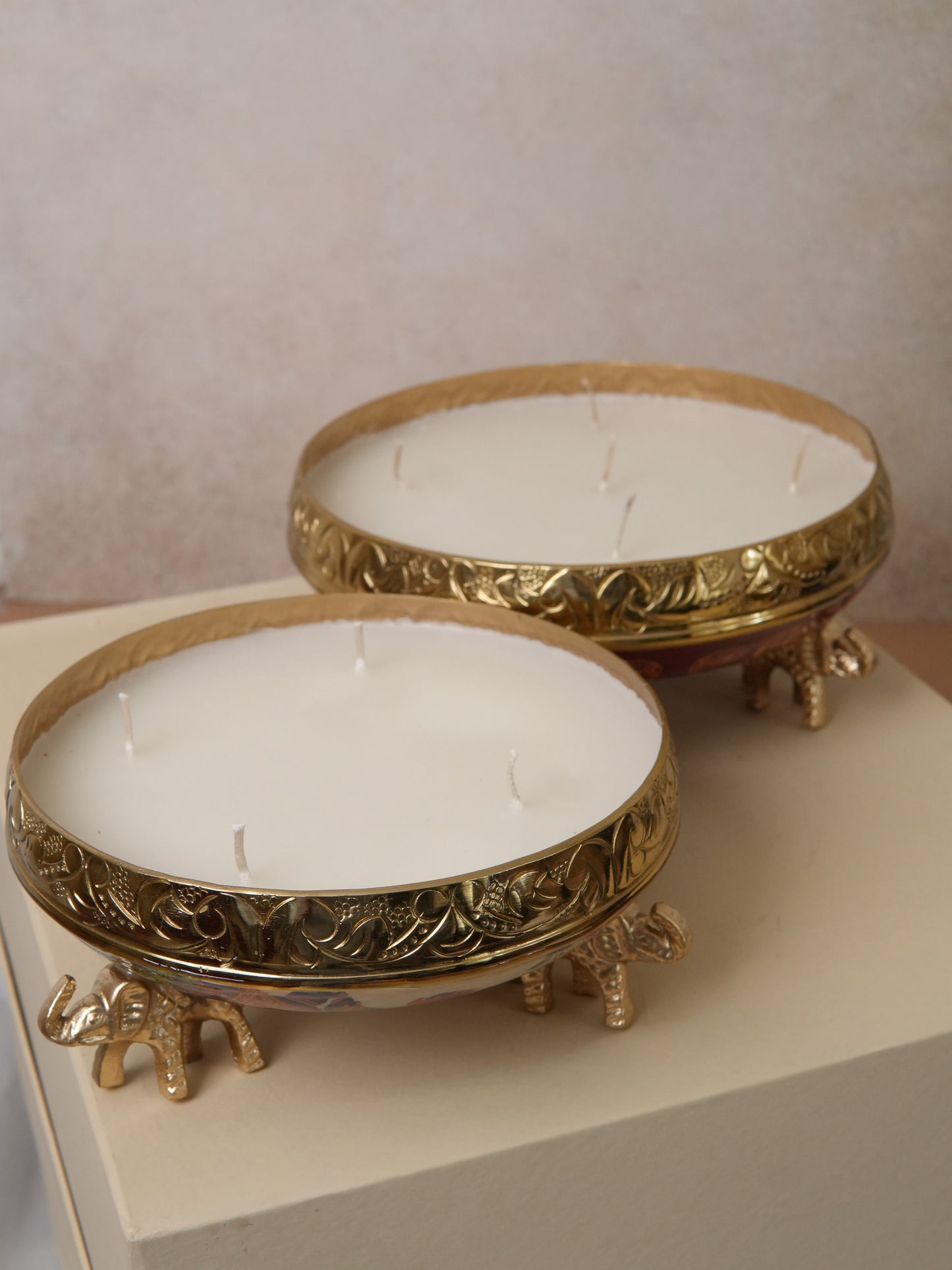 Premium Printed Urli Candle with Wax