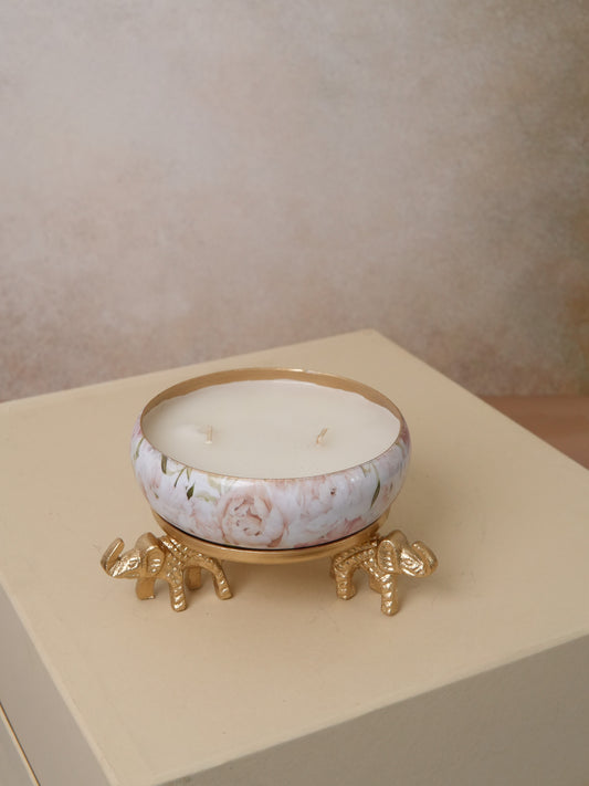 Printed Urli Scented Exotic Candle with Stand