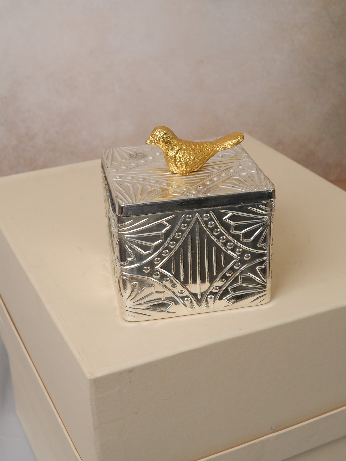 Silver Bird Glass Jars