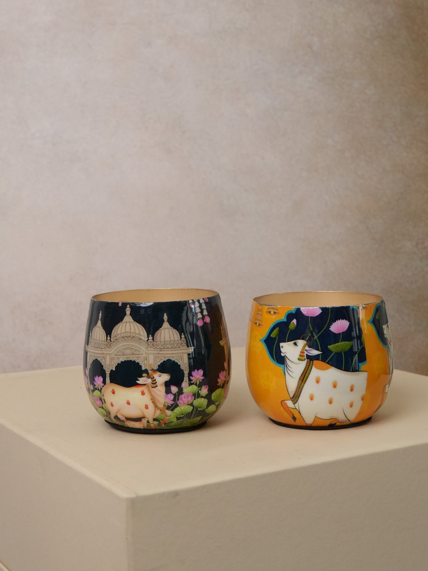Pichwai Candle Jars