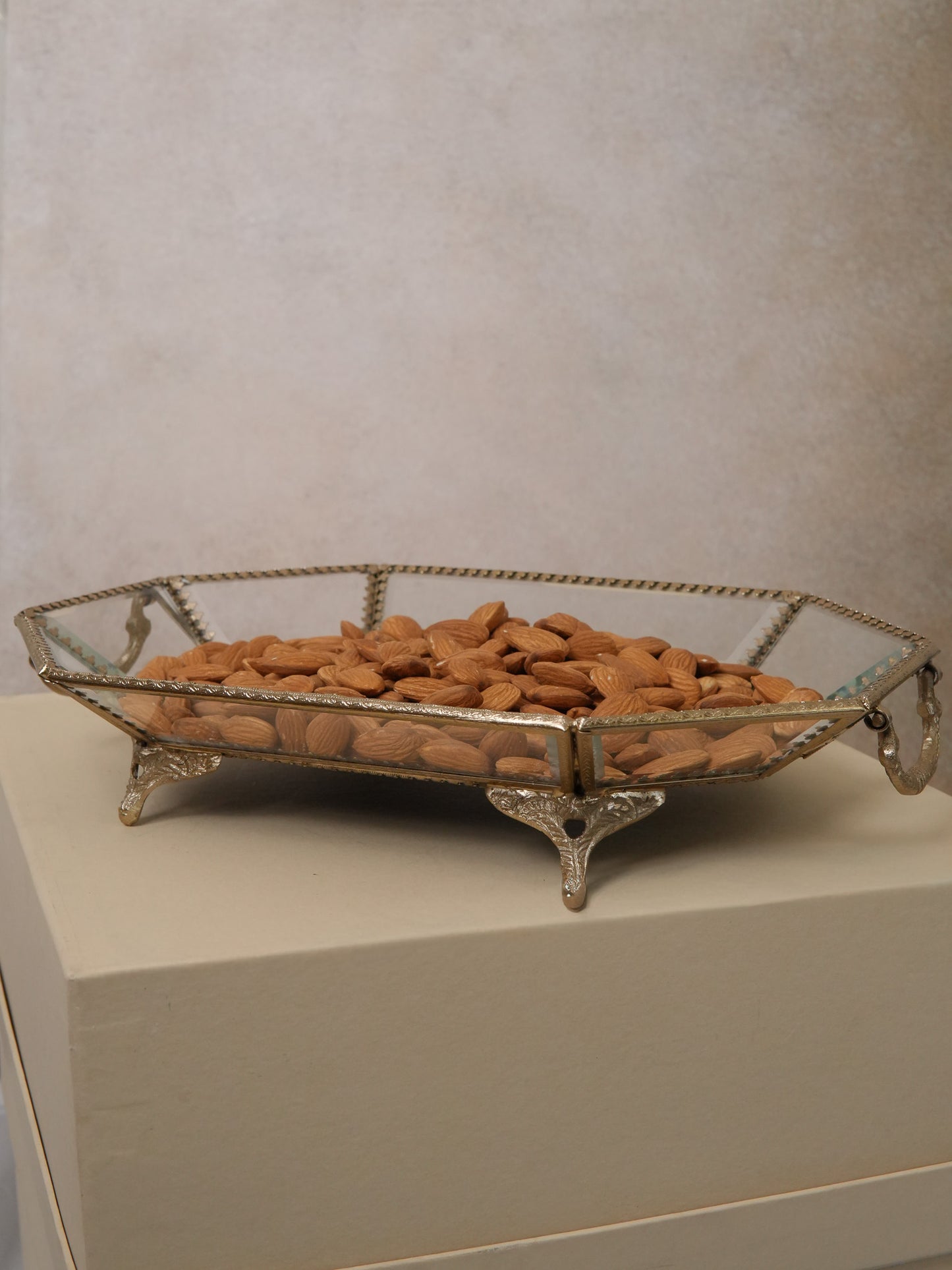 Pure brass glass tray