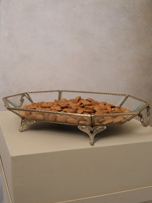 Pure brass glass tray