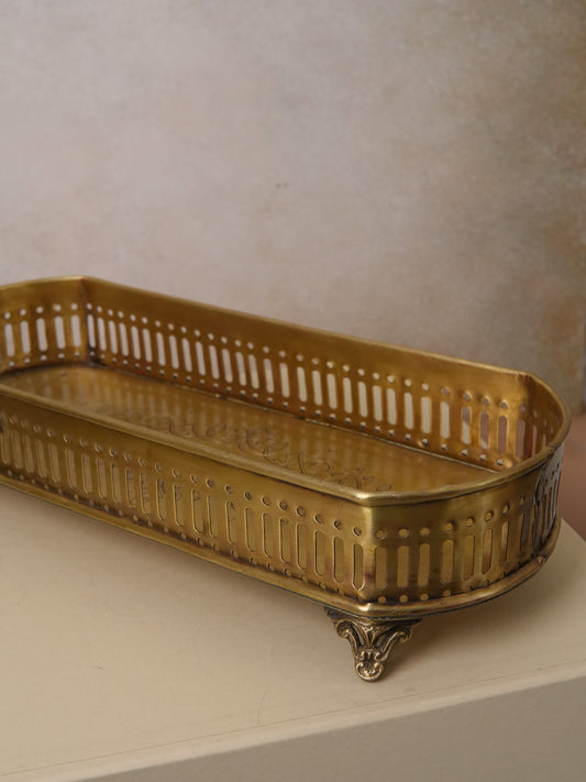 Oval vintage brass tray