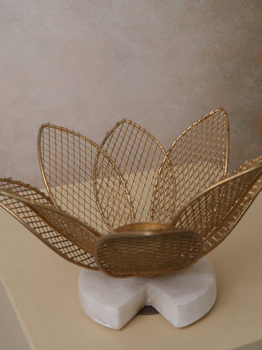 Lotus Decorative with Marble Stand