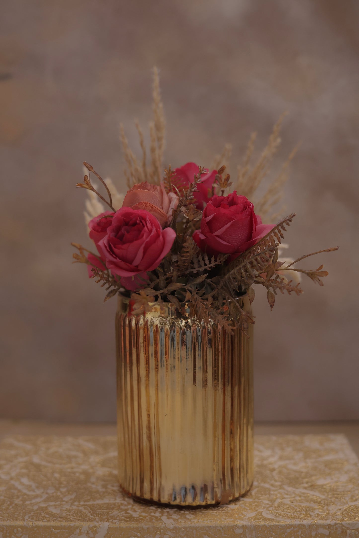 Gold Jar Glass Vase