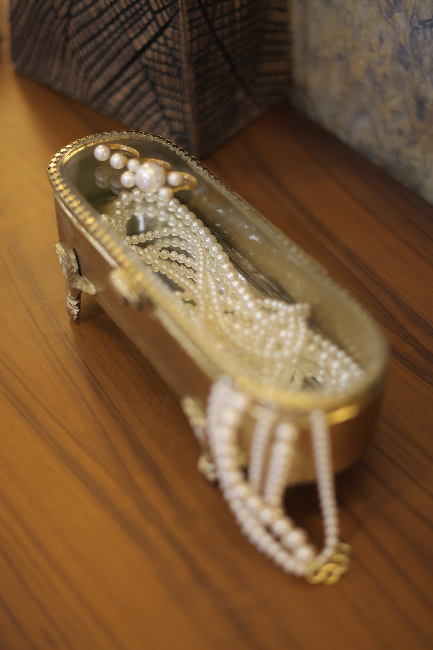 Glass Brass Antique Box