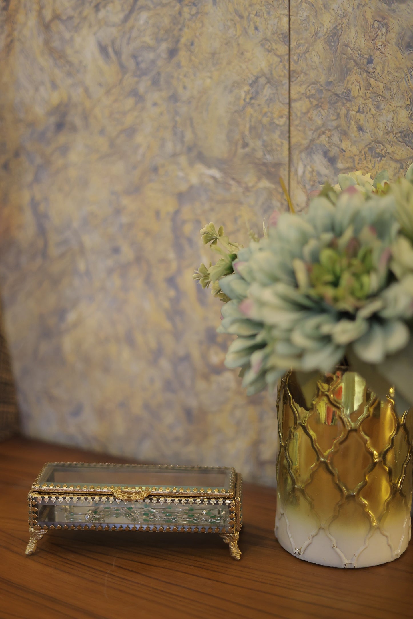 Brass Glass Long Box