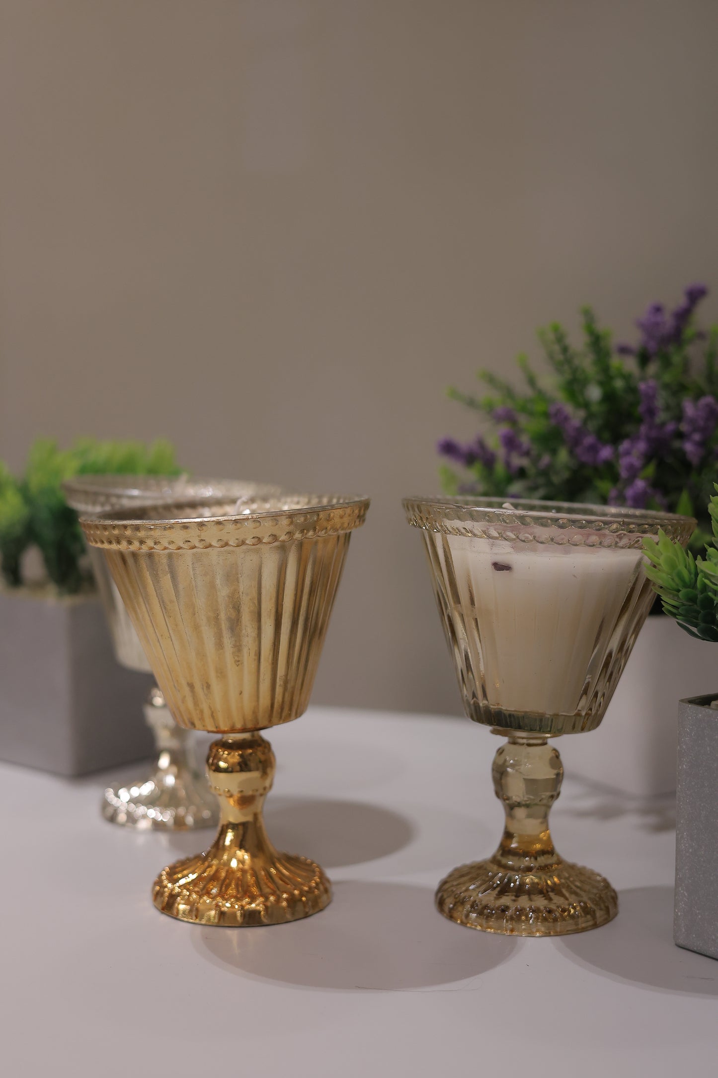 Exotic Glass Jars Filled with Wax Candles