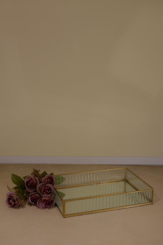 Fluted Glass Tray For Home Decor