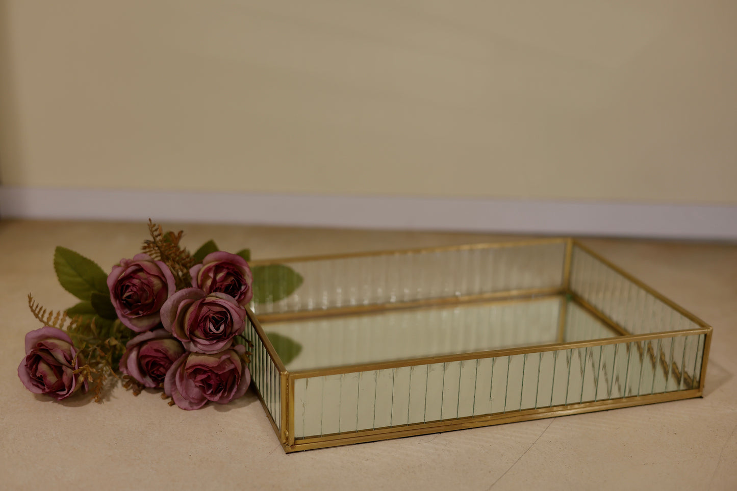 Fluted Glass Tray For Home Decor