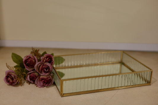Fluted Glass Tray For Home Decor