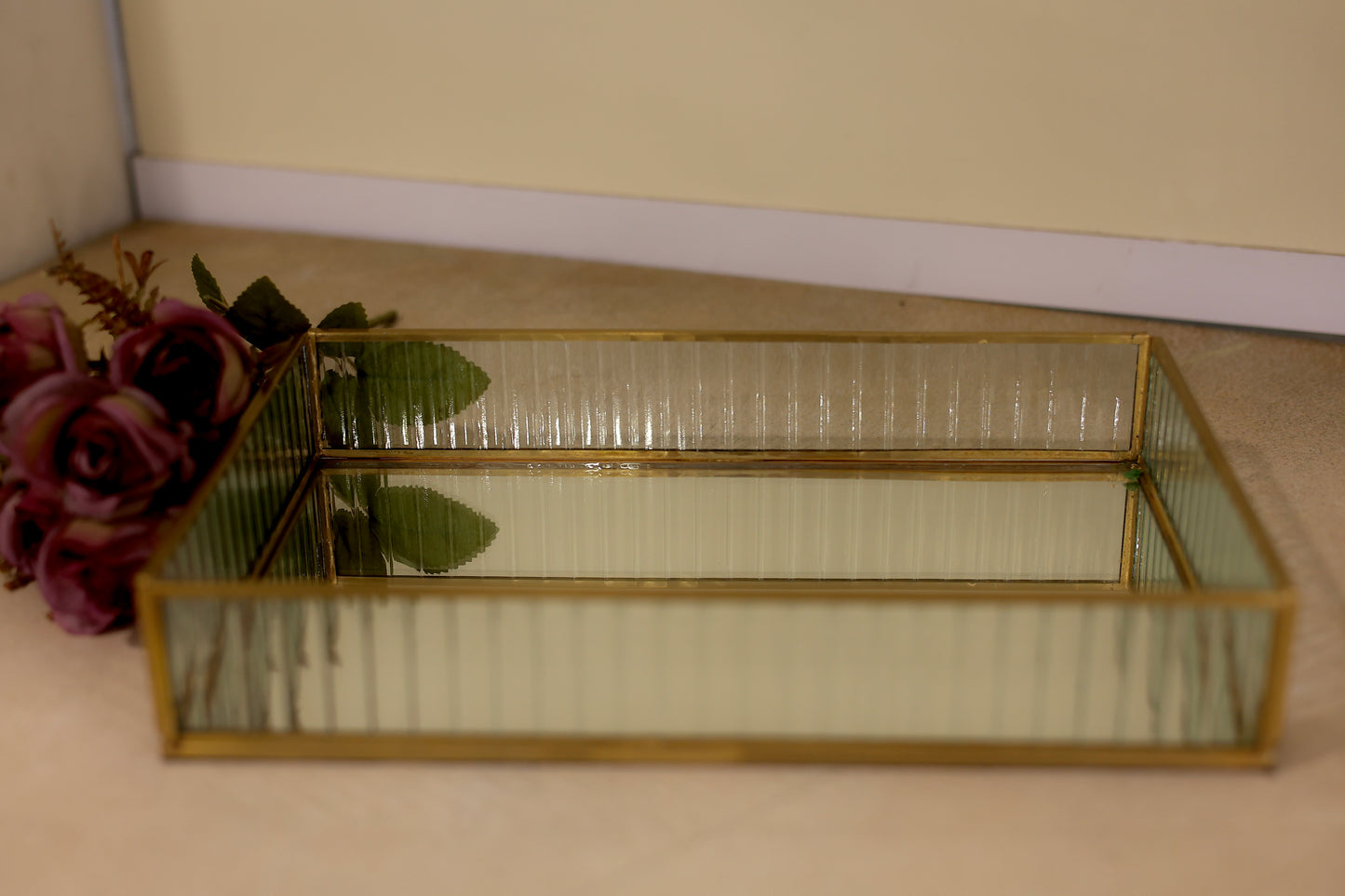 Fluted Glass Tray For Home Decor